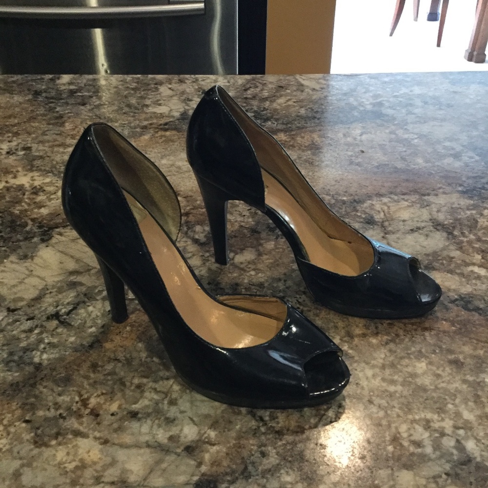 NINE WEST BLACK OPEN TOE HEELS
